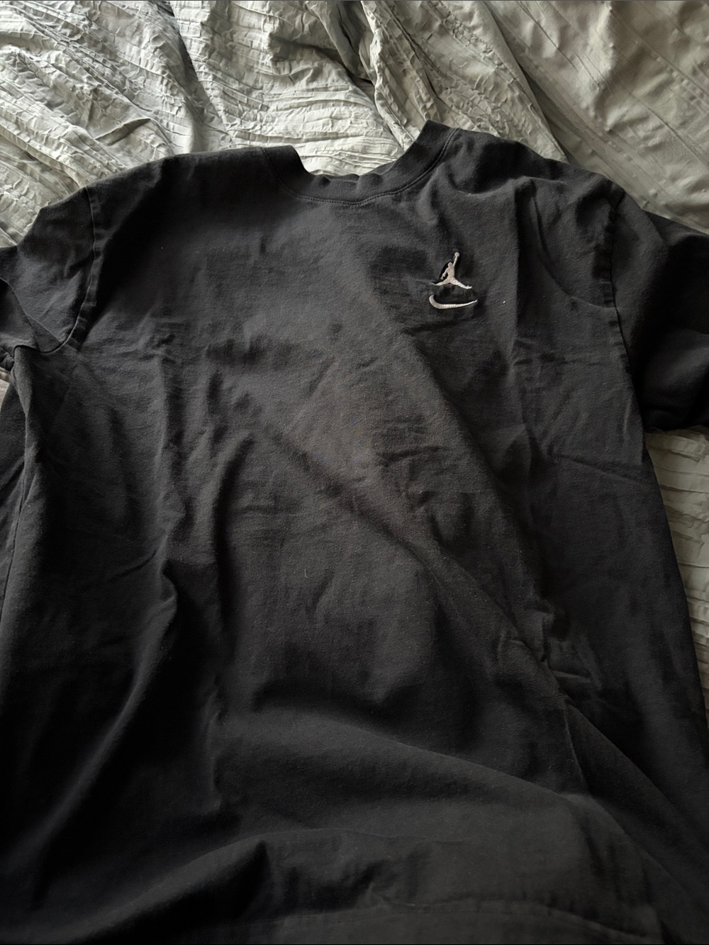 Jordan Black Short-Sleeve Crew Tee with Small Logo